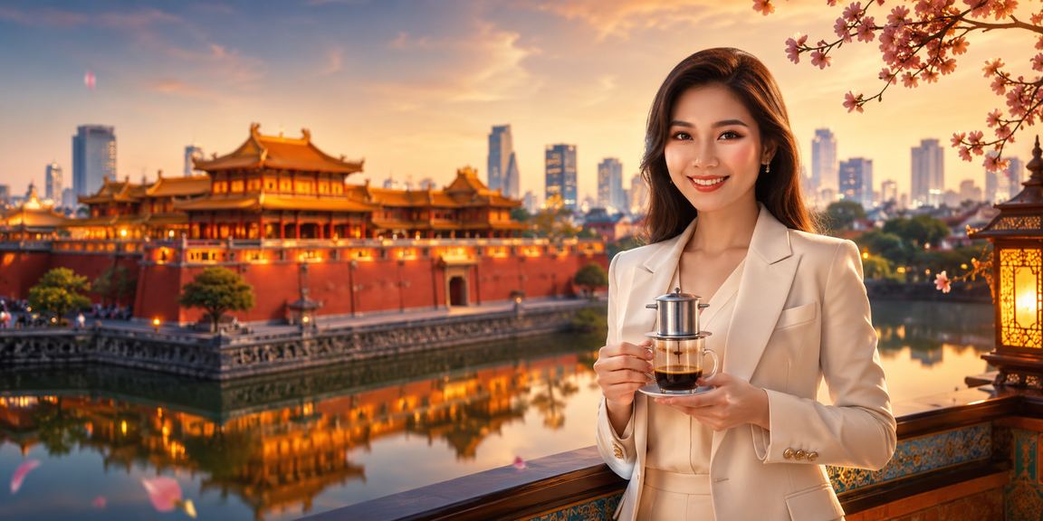 Người dùng tại Huế ngồi quán cà phê thực hiện thanh toán trực tuyến trên điện thoại